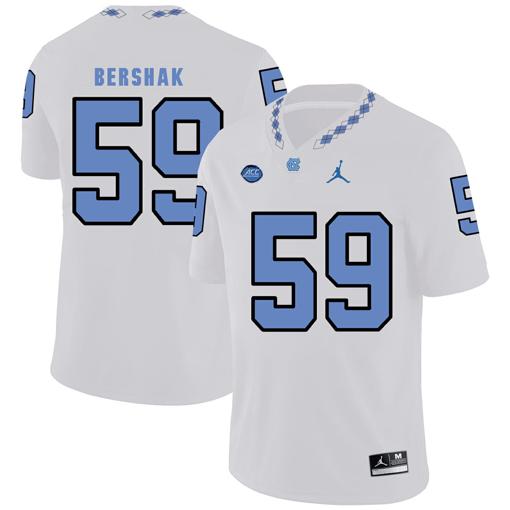 Men's North Carolina Tar Heels #59 Andy Bershak Football Jersey White