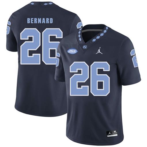 Men's North Carolina Tar Heels #26 Young Bernard Football Jersey Black