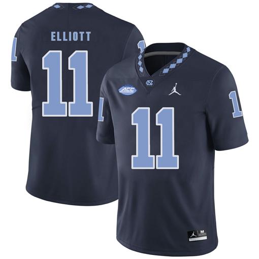 Men's North Carolina Tar Heels #11 Nathan Elliott Football Jersey Black