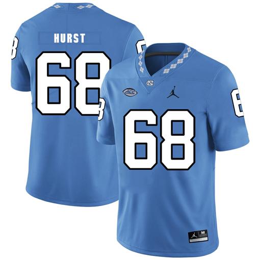 Men's North Carolina Tar Heels #68 James Hurst Football Jersey Blue