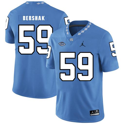 Men's North Carolina Tar Heels #59 Andy Bershak Football Jersey Blue