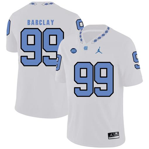 Men's North Carolina Tar Heels #99 George Barclay Football Jersey White