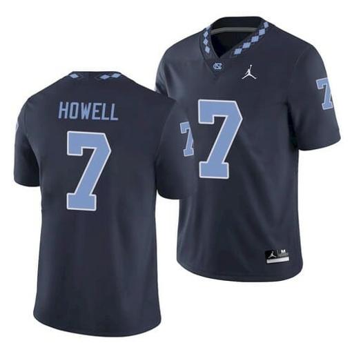 Men's North Carolina Tar Heels #7 Sam Howell College Football Jersey Navy Blue