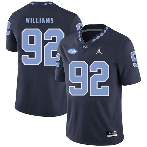 Men's North Carolina Tar Heels #92 Sylvester Williams Football Jersey Black