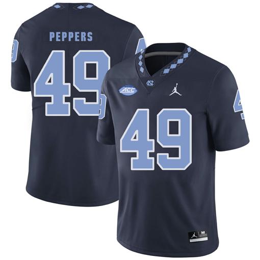 Men's North Carolina Tar Heels #49 Julius Peppers Football Jersey Black