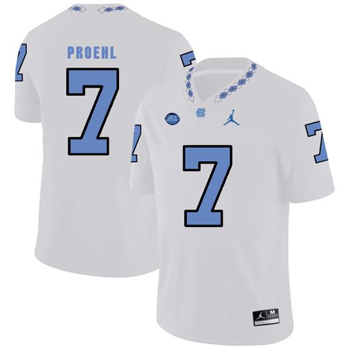 Men's North Carolina Tar Heels #7 Austin Proehl NCAA Football Jersey White