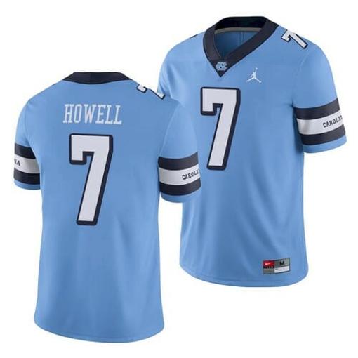 Men's North Carolina Tar Heels #7 Sam Howell Jersey Blue College Football