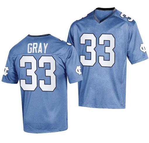 Men's North Carolina Tar Heels Cedric Gray Jersey #33 College Football 2023 Replica Blue