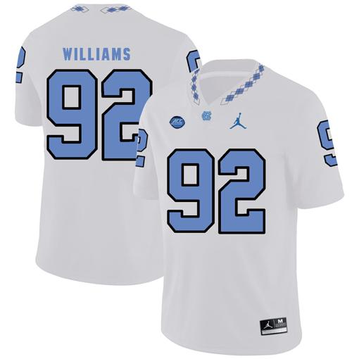 Men's North Carolina Tar Heels #92 Sylvester Williams Football Jersey White