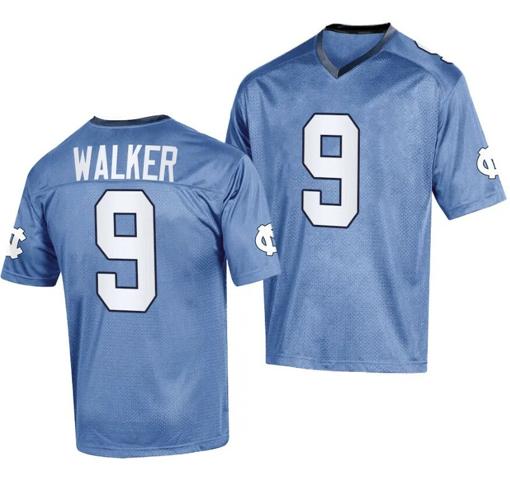 Men's North Carolina Tar Heels Devontez Walker Jersey #9 College Football 2023 Replica Blue