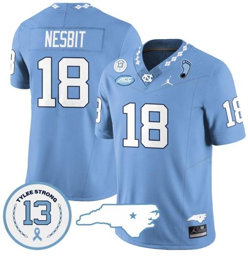 Men's Bryson Nesbit Jersey #18 North Carolina Tar Heels Vapor College Football Stitched Blue