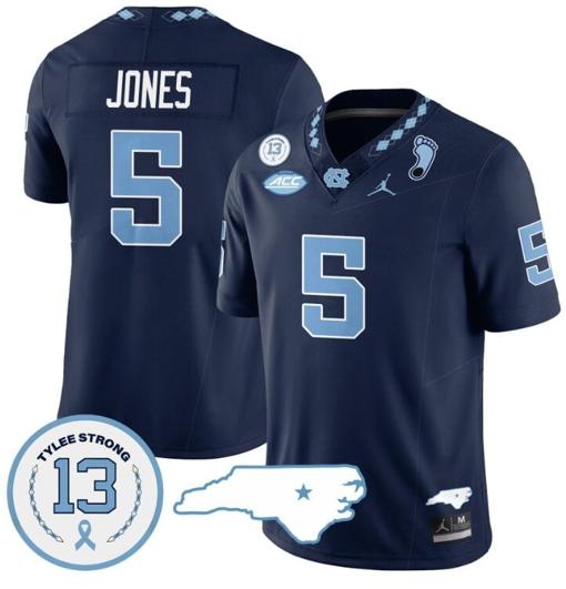 Men's JJ Jones Jersey #5 North Carolina Tar Heels Vapor College Football Stitched Navy