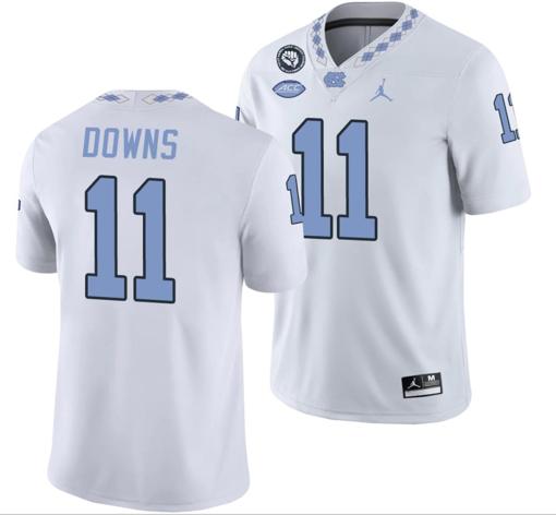 Men's North Carolina Tar Heels #11 Josh Downs Jersey Football White Player All Stitched