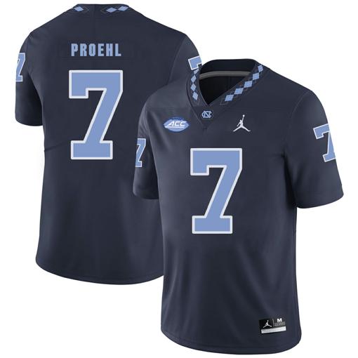 Men's North Carolina Tar Heels #7 Austin Proehl NCAA Football Jersey Black