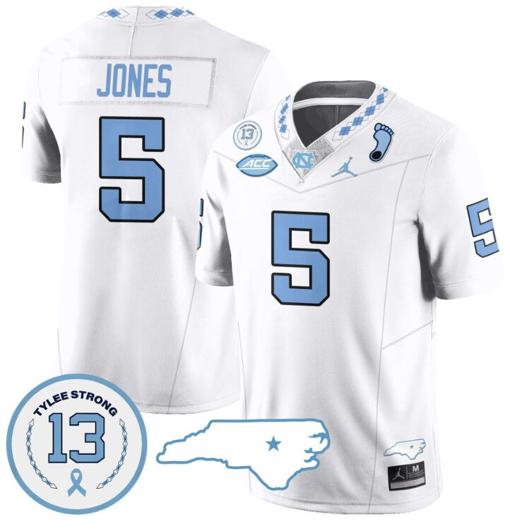 Men's JJ Jones Jersey #5 North Carolina Tar Heels Vapor College Football Stitched White