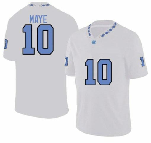 Men's North Carolina Tar Heels Game Drake Maye Jersey #10 College Football White