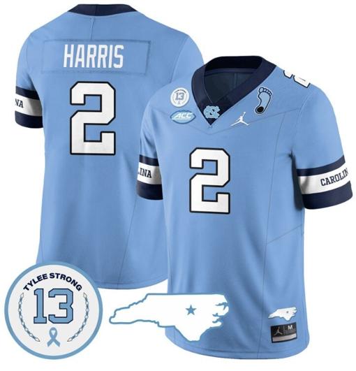 Men's Jakeen Harris Jersey #2 North Carolina Tar Heels Vapor College Football Stitched Alternate Blue