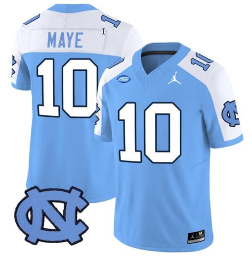 Men's Drake Maye Jersey #10 North Carolina Tar Heels Vapor Limited College Football Blue Alternate