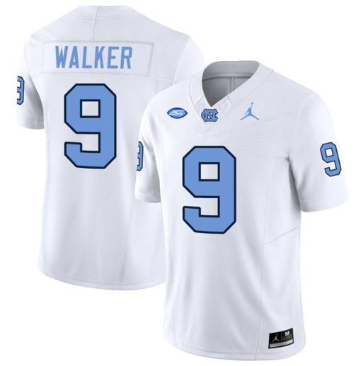 Men's Devontez Walker Jersey #9 North Carolina Tar Heels Vapor Limited College Football White