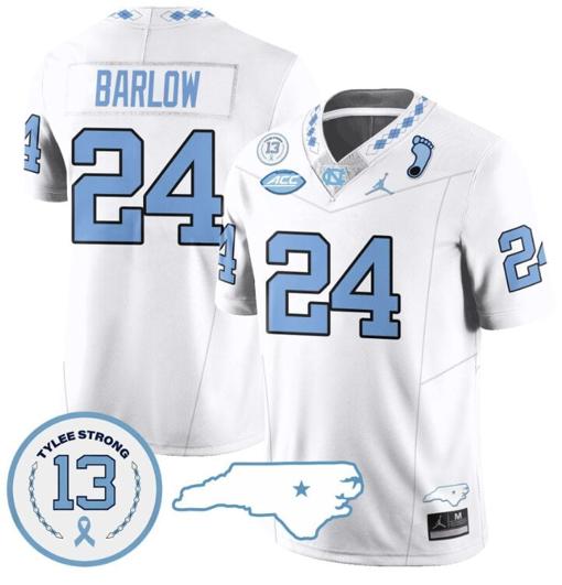 Men's Darwin Barlow Jersey #24 North Carolina Tar Heels Vapor College Football Stitched White