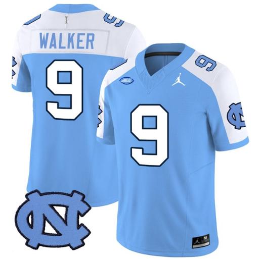 Men's Devontez Walker Jersey #9 North Carolina Tar Heels Vapor Limited College Football Blue Alternate