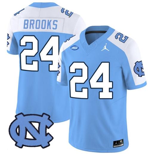 Men's British Brooks Jersey #24 North Carolina Tar Heels Vapor Limited College Football Blue Alternate