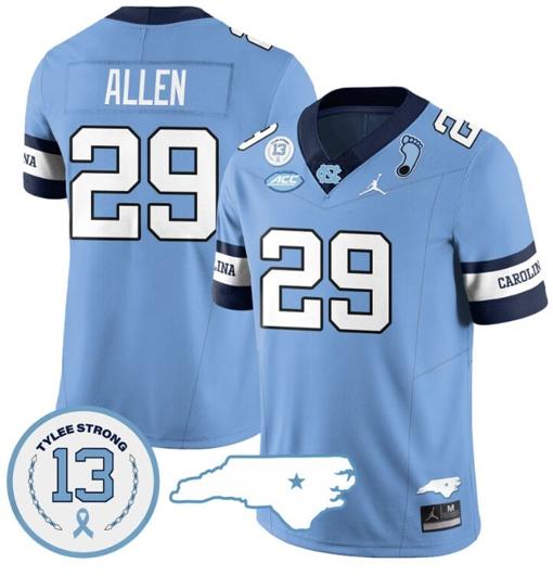 Men's Marcus Allen Jersey #29 North Carolina Tar Heels Vapor College Football Stitched Alternate Blue