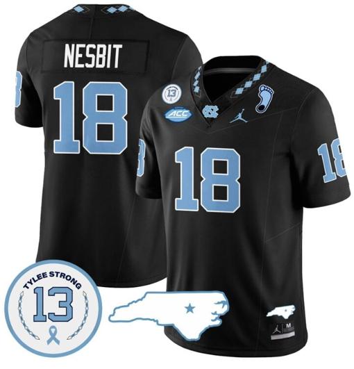 Men's Bryson Nesbit Jersey #18 North Carolina Tar Heels Vapor College Football Stitched Black