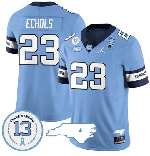 Men's Power Echols Jersey #23 North Carolina Tar Heels Vapor College Football Stitched Alternate Blue