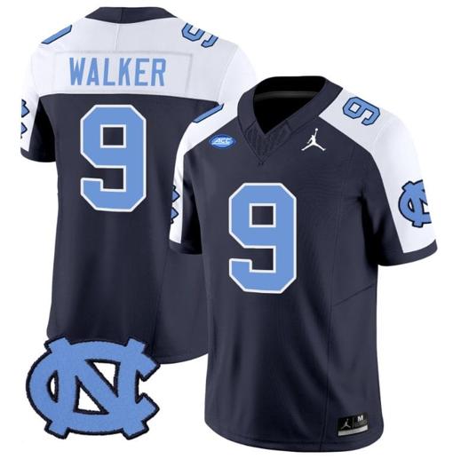 Men's Devontez Walker Jersey #9 North Carolina Tar Heels Vapor Limited College Football Navy Alternate