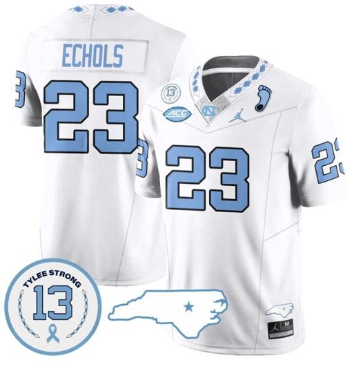 Men's Power Echols Jersey #23 North Carolina Tar Heels Vapor College Football Stitched White