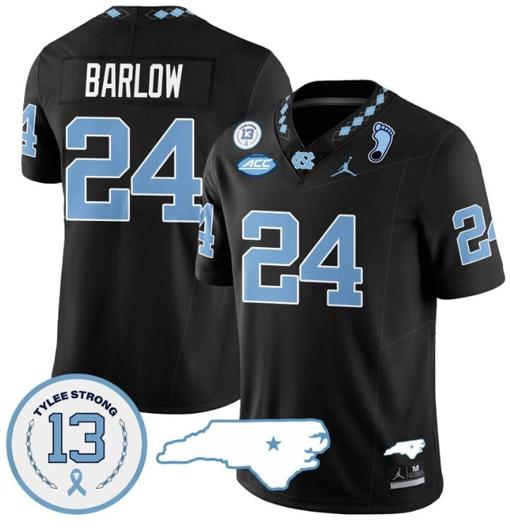 Men's Darwin Barlow Jersey #24 North Carolina Tar Heels Vapor College Football Stitched Black