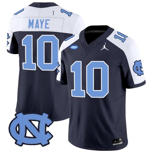 Men's Drake Maye Jersey #10 North Carolina Tar Heels Vapor Limited College Football Navy Alternate