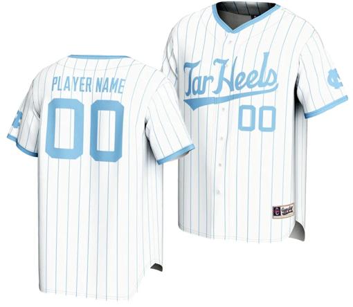 Men's Custom North Carolina Tar Heels Jersey Name and Number Lightweight Baseball NIL Pick-A-Player White