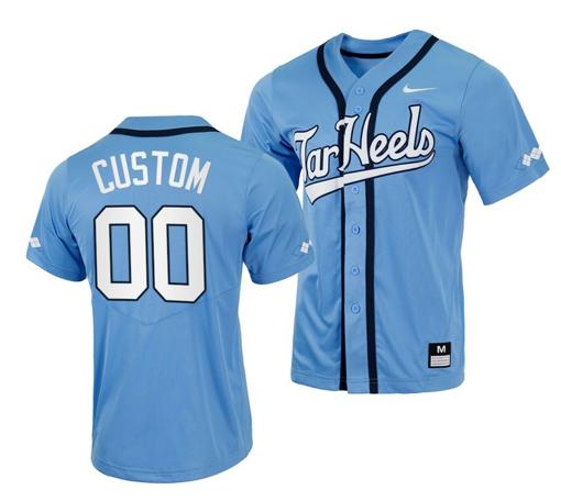 Men's Custom North Carolina Jersey Tar Heels Name and Number NCAA College Baseball Blue