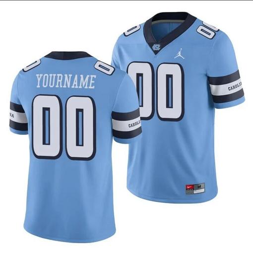 Men's North Carolina Custom Tar Heels Jersey Blue College Football Alternate Game Jersey