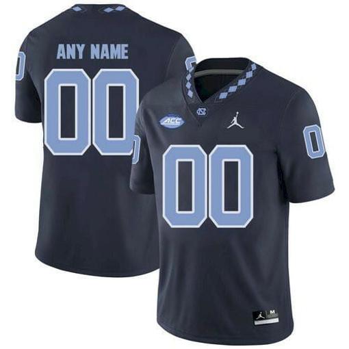 Men's Custom North Carolina Tar Heels Jersey Navy College Football