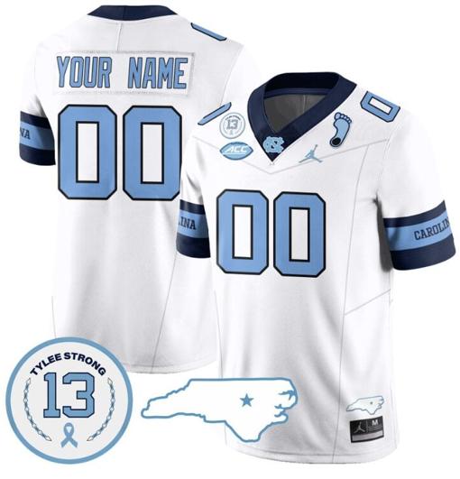 Men's Custom North Carolina Tar Heels Jersey Name and Number Vapor College Football Stitched Alternate White