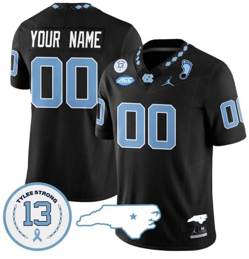 Men's Custom North Carolina Tar Heels Jersey Name and Number Vapor College Football Stitched Black