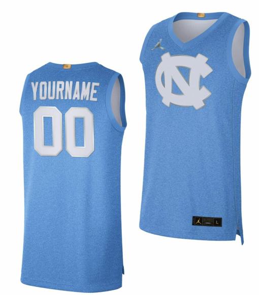 Men's Custom North Carolina Tar Heels Jersey Name and Number College Basketball Blue 100th Anniversary Rivalry