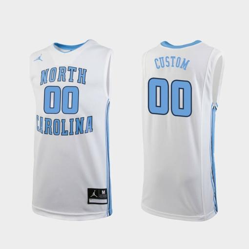 Men's Custom Name Number North Carolina Tar Heels White Replica College Basketball Jersey