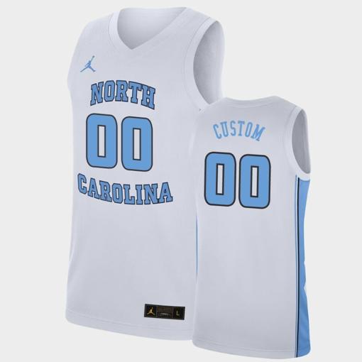 Men's North Carolina Tar Heels Custom Name Number White College Basketball Replica Jersey