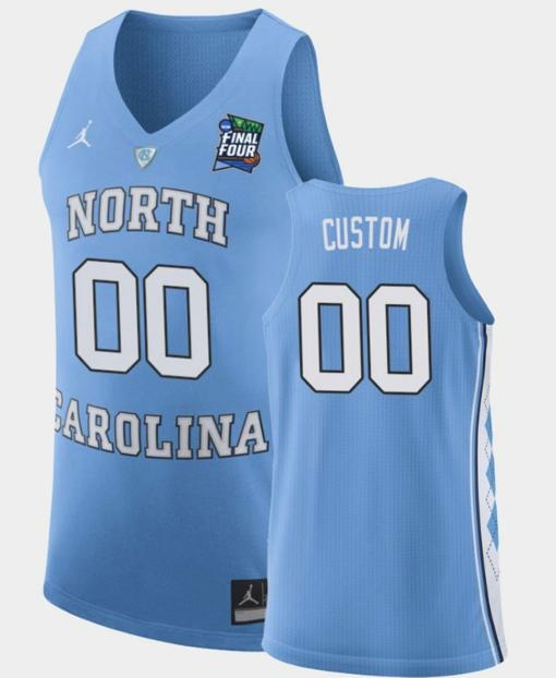 Men's Custom North Carolina Tar Heels Jersey Name and Number College Basketball Final Four Light Blue