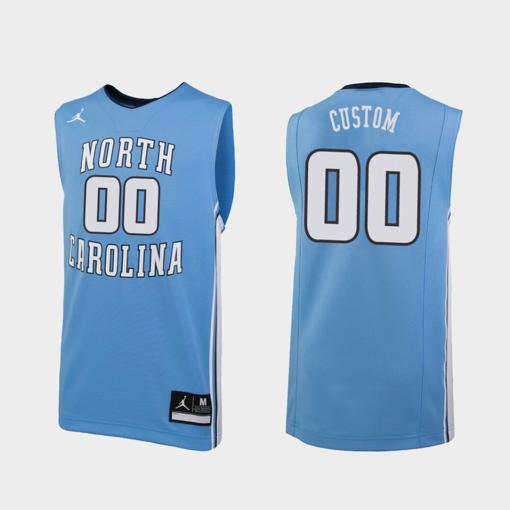 Men's Custom Name Number North Carolina Tar Heels Carolina Blue Replica College Basketball Jersey