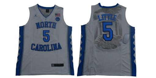 Men's North Carolina Tar Heels #5 Little NCAA Basketball Jersey White