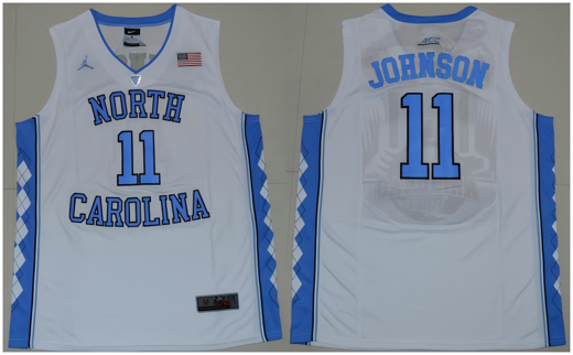 Men's North Carolina Tar Heels #11 Brice Johnson NCAA Basketball Jersey White