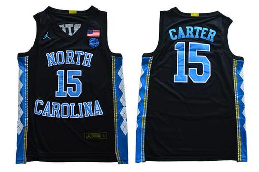 Men's North Carolina Tar Heels #15 Vince Carter NCAA Basketball Jersey Black