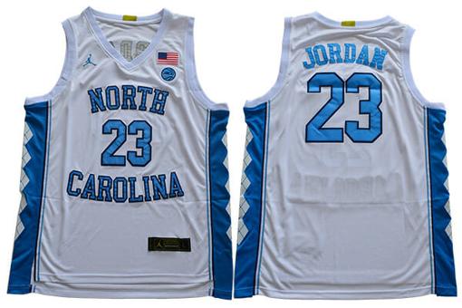 Men's North Carolina Tar Heels #23 Michael Jordan NCAA Basketball Jersey White