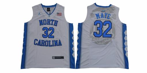 Men's North Carolina Tar Heels #32 Maye NCAA Basketball Jersey White