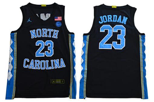 Men's North Carolina Tar Heels #23 Michael Jordan NCAA Basketball Jersey Black